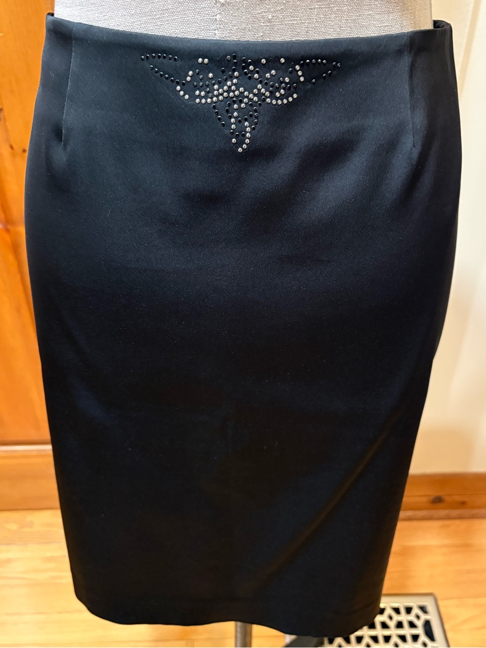 Y2K Nine West Black Skirt with shimmery studded back detail, size 8